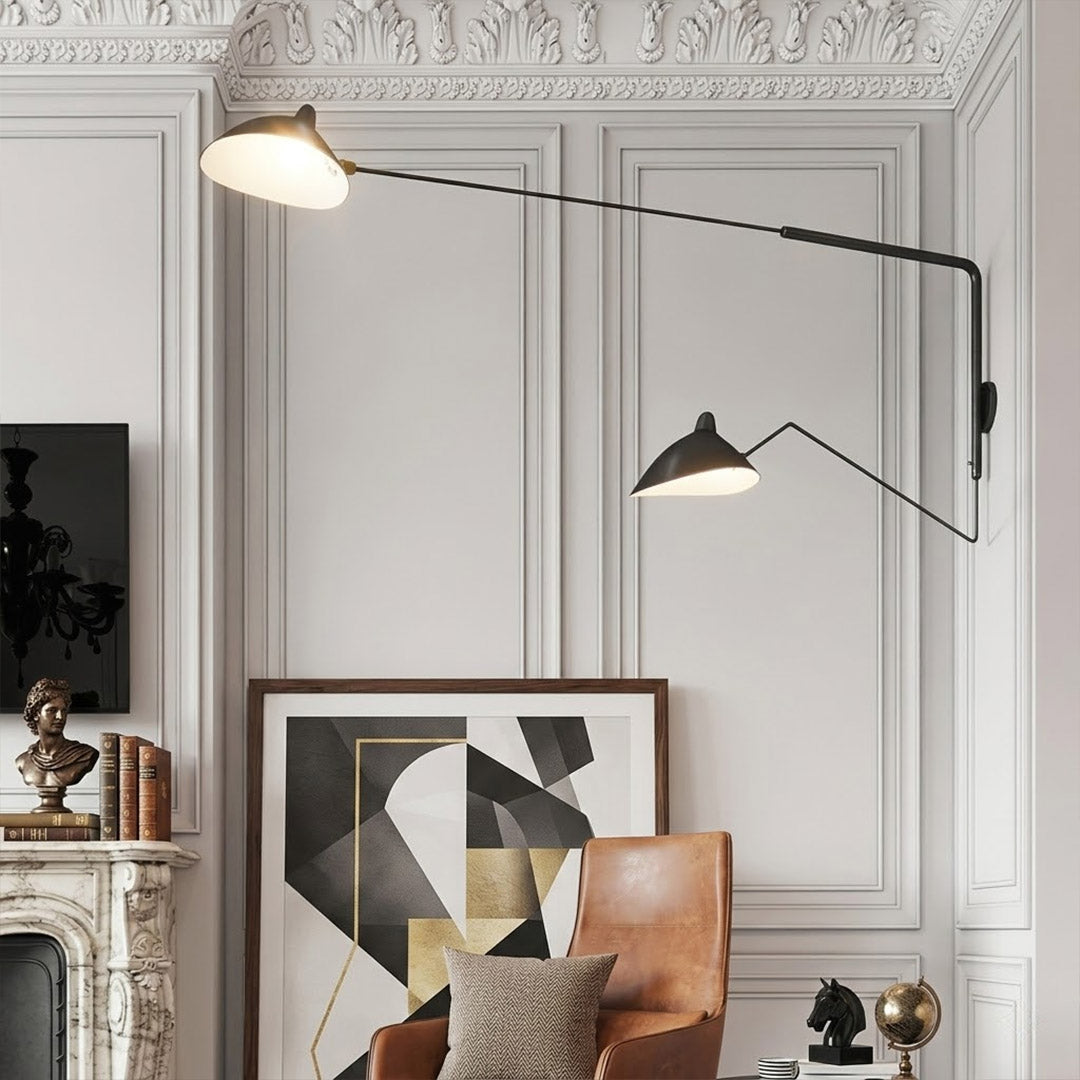 Pavo 31 inch matte white mid century wall sconce Scandinavian living room minimalist neutral palette modern interior