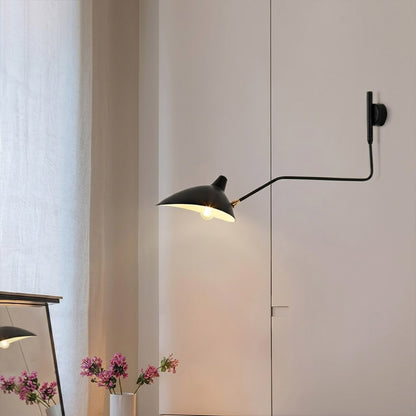 Pavo 23 inch mid century wall sconce hardwired bedside above headboard clean cordless installation modern bedroom