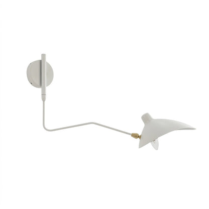 Pavo mid century wall sconce 23.6 inch single arm matte black pivoting reflector white background