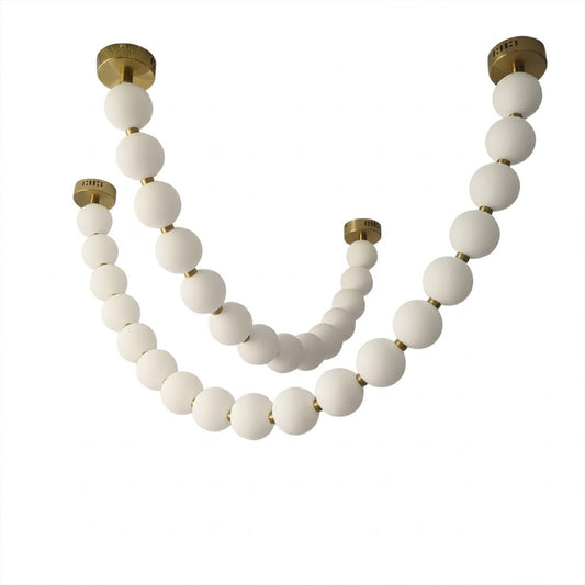 Pearla Grand multi-strand pearl chandelier 14 18 ball combination brass white background