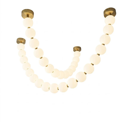 Pearla Grand multi-strand pearl chandelier 14 18 ball combination brass white background