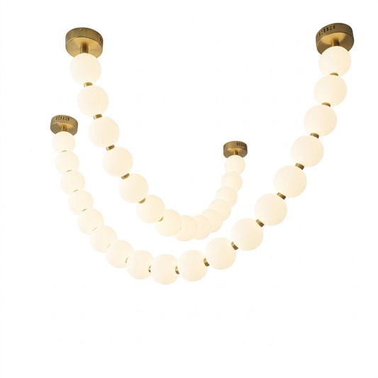 Pearla Grand multi-strand pearl chandelier 14 18 ball combination brass white background