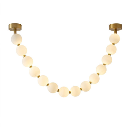 Pearla Grand multi-strand pearl chandelier 14ball combination brass white background