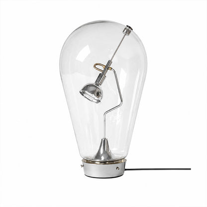 Pebble bulb shape glass LED table lamp 10 inch medium modern minimalist Industrial Edison style integrated LED white background