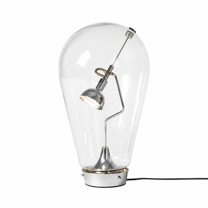Pebble bulb shape glass LED table lamp 10 inch medium modern minimalist Industrial Edison style integrated LED white background