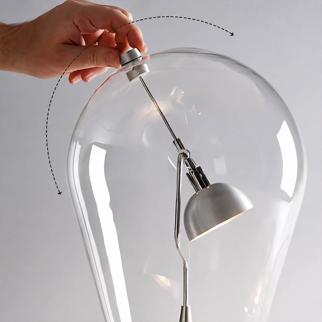 Pebble in-line on off switch cord 59 inch convenience detail close up modern table lamp