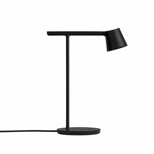 Perno table lamp black matte adjustable reading task 15.7 inch aluminum body acrylic opal diffuser rotatable head modern minimalist white background