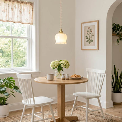 Petite mini brass pendant light in entryway foyer welcoming home modern classic interior