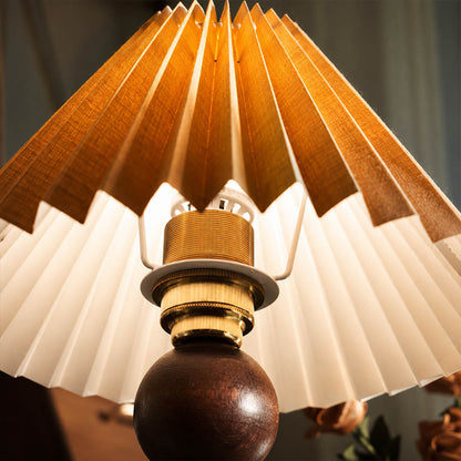 Pia pleated table lamp pleated fabric shade texture detail close up stylish craftsmanship