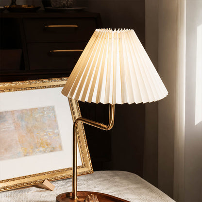 Pia pleated table lamp pleated fabric shade texture detail close up stylish craftsmanship