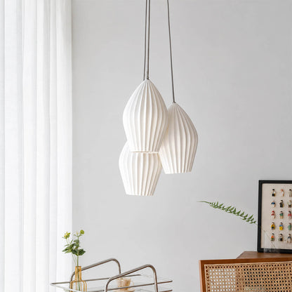 Piega pendant light hand pulled bone china ceramic potters wheel craft studio traditional artisan technique detail close up handmade authentic Italian tradition inspired