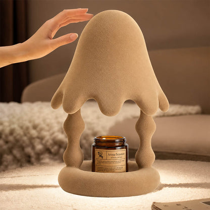 Pineo candle warmer lamp study desk scent warming warm glow cedar shape relaxing American home lifestyle interior