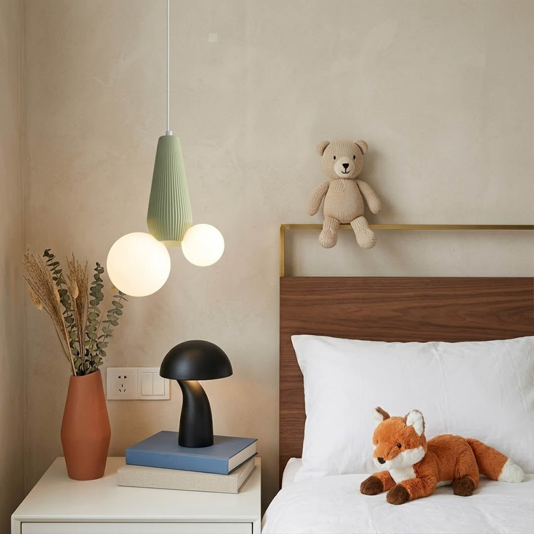 Pop colorful mini pendant light in kids room warm playful interior