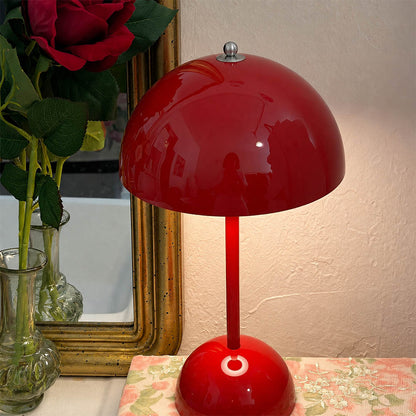 Poppy Klein Blue VP9 cordless mushroom lamp bedside Y2K revival modern bedroom Mid Century designer warm glow lifestyle interior