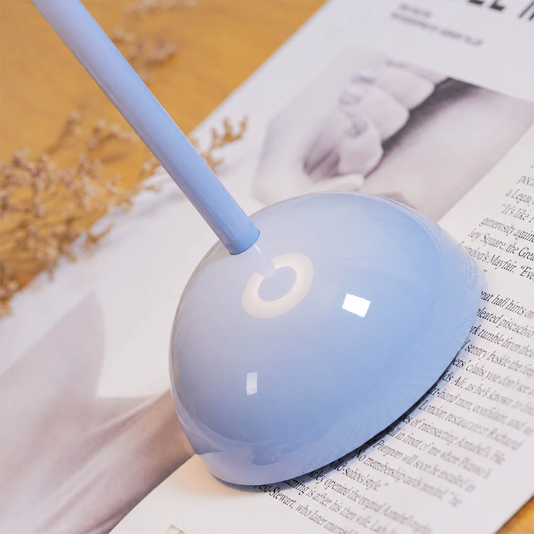 Poppy USB charging port rechargeable battery cordless convenience detail close up modern table lamp