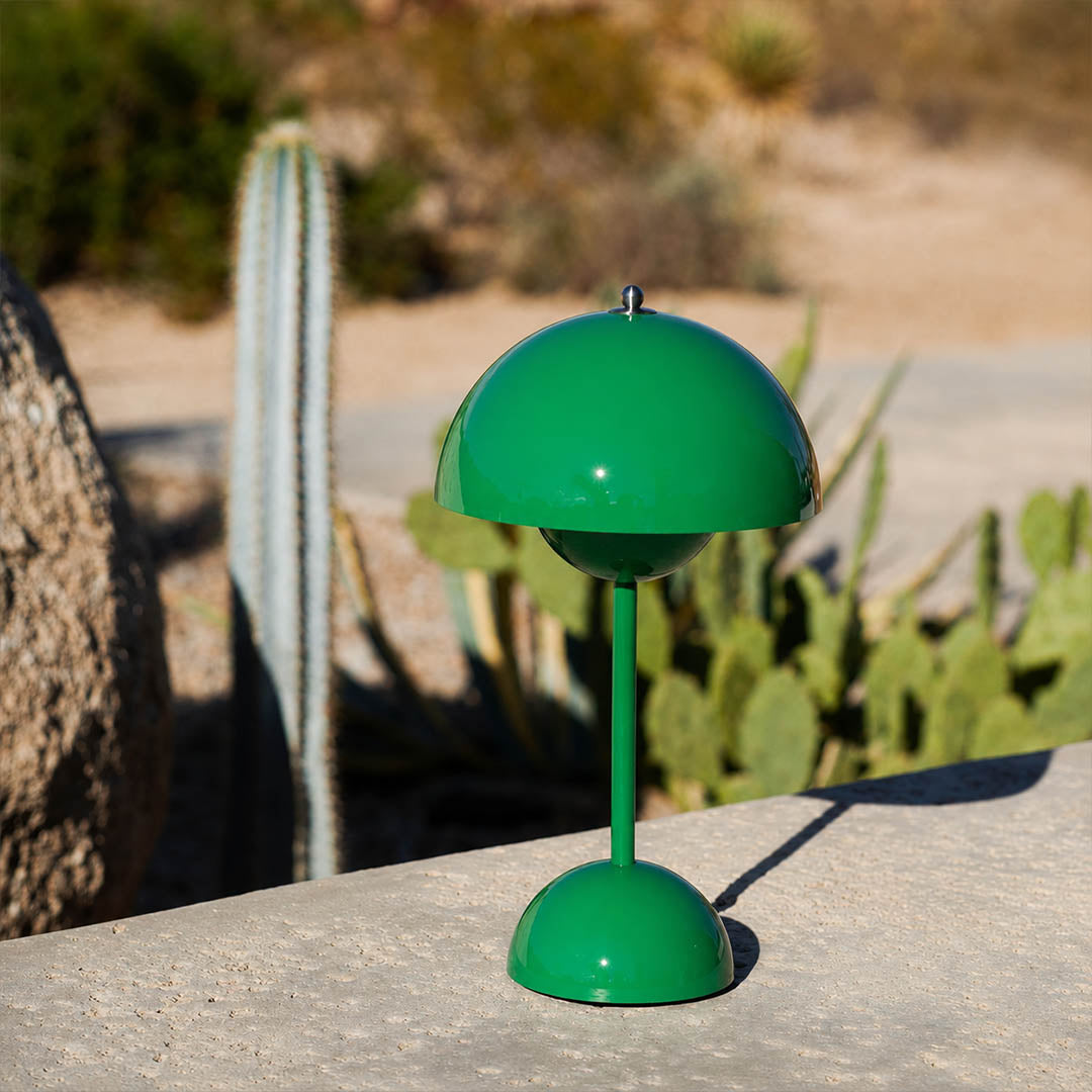 Poppy Yellow Signal Green VP9 cordless mushroom lamp desk creative workspace home office Y2K Mid Century designer lifestyle