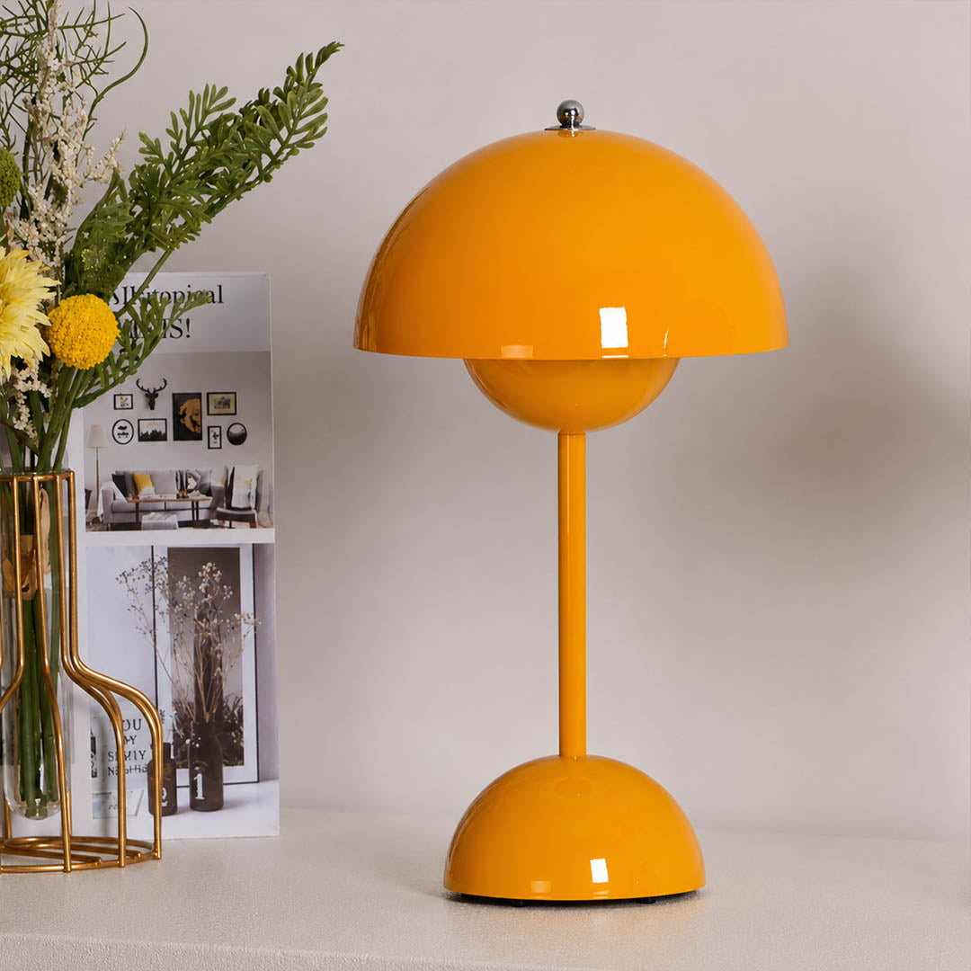 Poppy Yellow Signal Green VP9 cordless mushroom lamp desk creative workspace home office Y2K Mid Century designer lifestyle