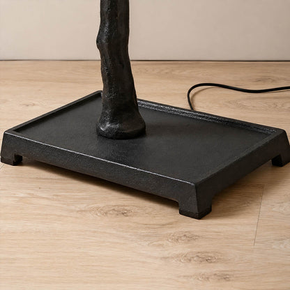 Ramo floor lamp weighted square base solid black stable sturdy grounded American modern detail close up foundation quality