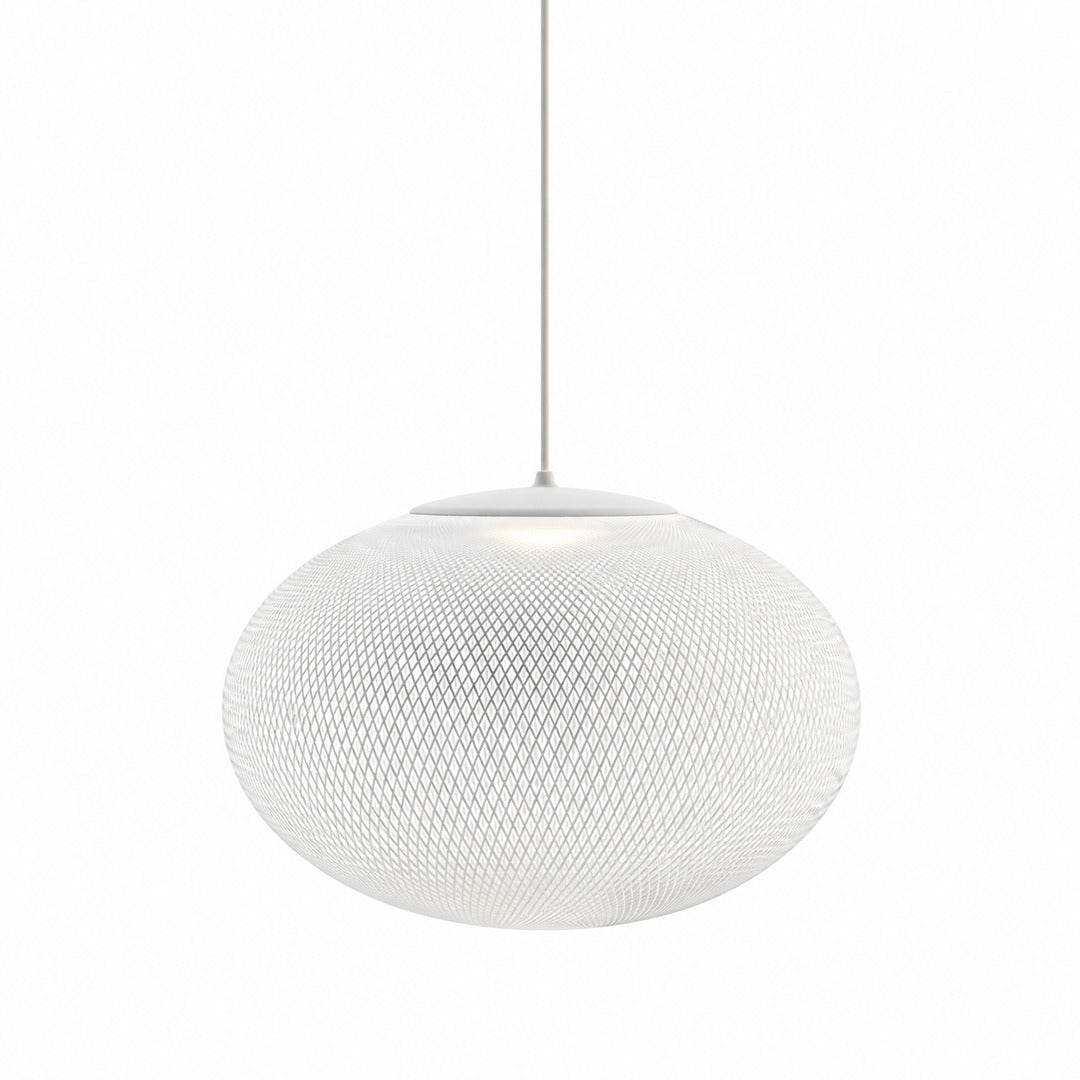 Small 13.8-inch white Reticella mesh pendant light as a bright airy accent