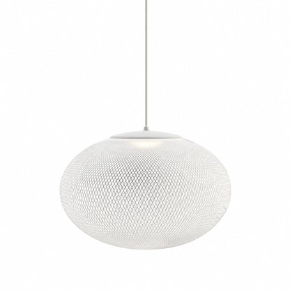 Small 13.8-inch white Reticella mesh pendant light as a bright airy accent