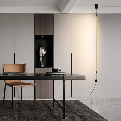Riga slim LED tube lamp in the corner of a modern office lounge