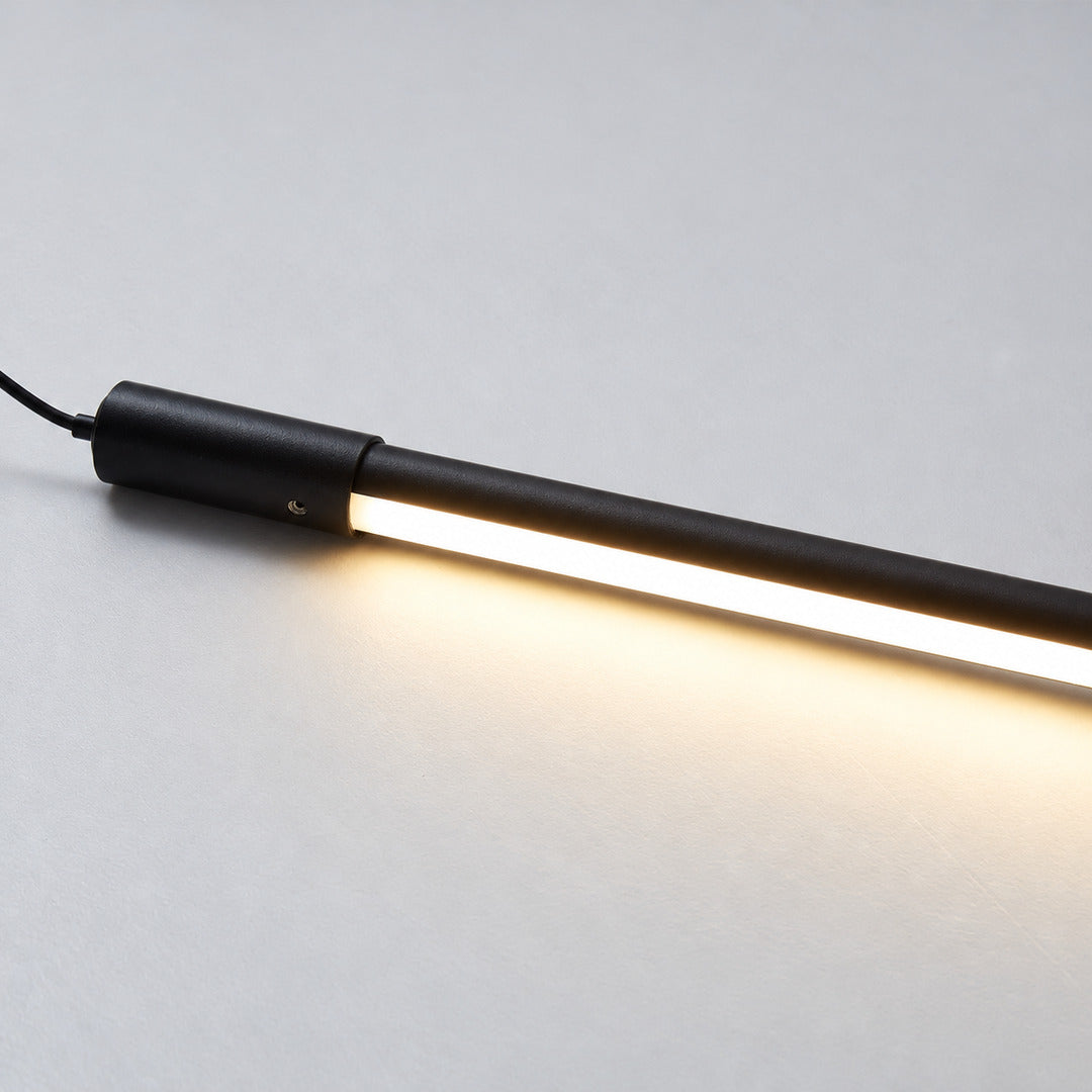 Close-up of the evenly lit PMMA diffuser on the slim Riga LED tube