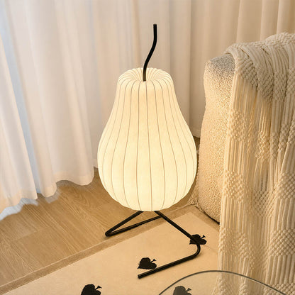 Rina silk pear table-height floor lamp sofa side living room minimalist compact soft ambient warm glow evening reading lifestyle interior modern