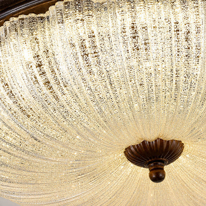Rivella ceiling light rippled textured glass shade detail close up refined diffused pattern craftsmanship