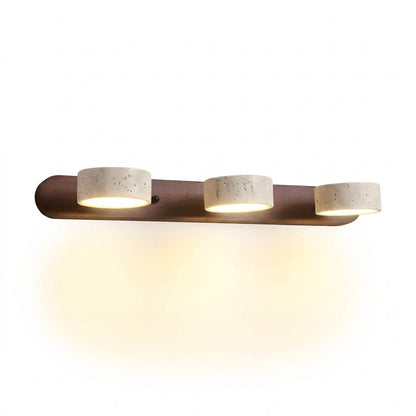 Saffron travertine vanity light 2 3 4 light configurations size comparison