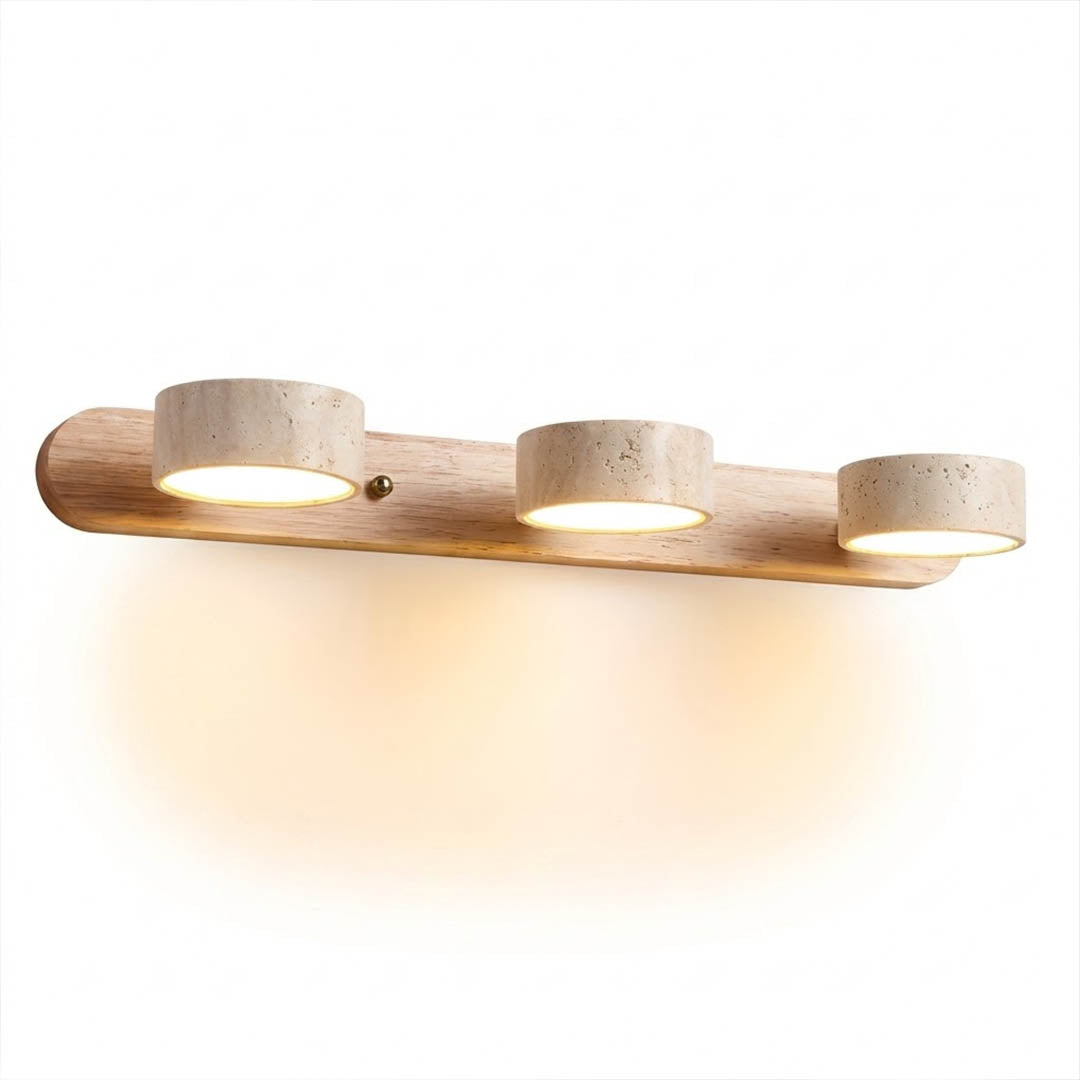 Saffron travertine vanity light 2 3 4 light configurations size comparison