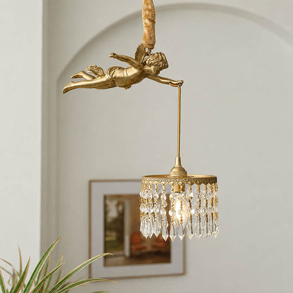 Serafino cascade pendant hanging crystal drops clear faceted cascade sparkle detail close up material quality