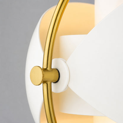 Sfera sculptural table lamp metal ball sculptural form artful shape detail close up craftsmanship