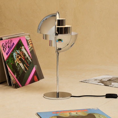 Sfera sculptural table lamp adjustable shade direction up down asymmetric tilt detail close up