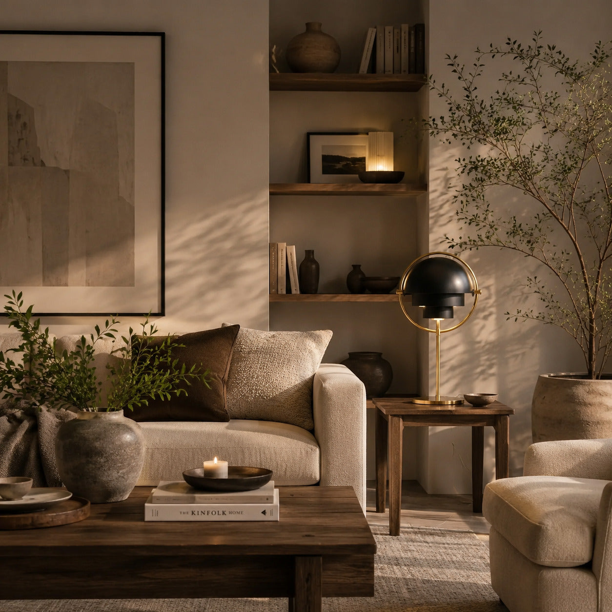 Sfera sculptural table lamp living room side table glow metal ball sculptural statement American home lifestyle interior styled
