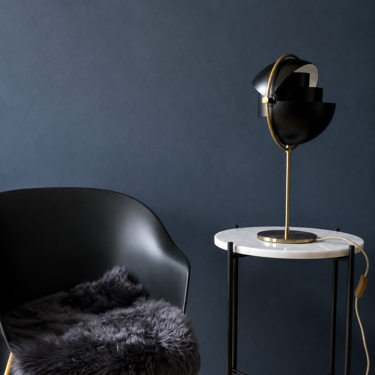 Sfera sculptural table lamp living room side table glow metal ball sculptural statement American home lifestyle interior styled