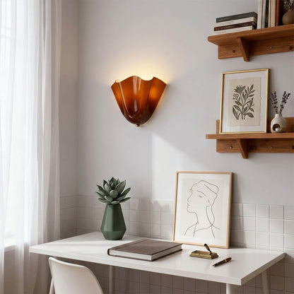 Shellie brown wall sconces pair flanking dining room sideboard walnut interior warm traditional symmetric