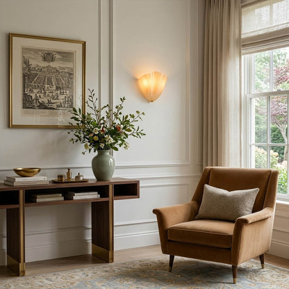 Shellie brown wall sconces pair flanking dining room sideboard walnut interior warm traditional symmetric