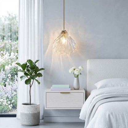 Shellie amber coastal pendant single hanging beside bed bedroom nightstand replacement warm amber glow beach house bedroom
