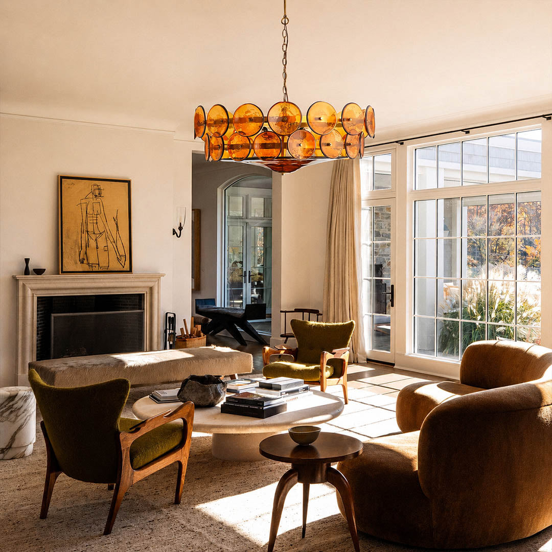 Sienna Murano-Style Vintage Glass Cluster Chandelier