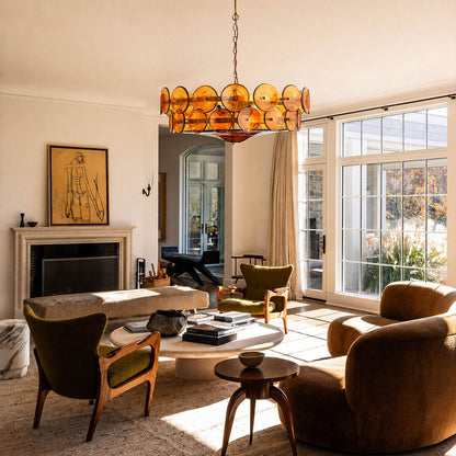 Sienna Murano-Style Vintage Glass Cluster Chandelier
