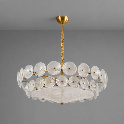 Sienna Murano style vintage glass cluster chandelier Sage Green Cottagecore Mid Century Italian bronze frame botanical white background