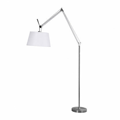Snodo floor lamp in the 95.7-inch height, tall swing arm floor lamp arcing over a living room sofa