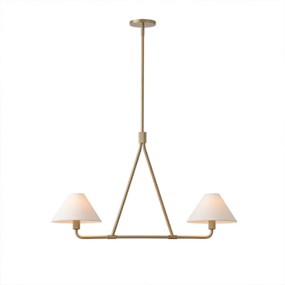Sola black angular chandelier above dining table warm fabric drum shade light japandi interior
