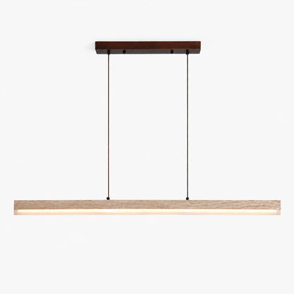 Sole travertine pendant light oversized yellow travertine stone disc large slim flat round minimalist statement white background