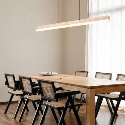 Sole travertine pendant light large dining table oversized warm glow natural travertine stone disc statement American home lifestyle interior styled