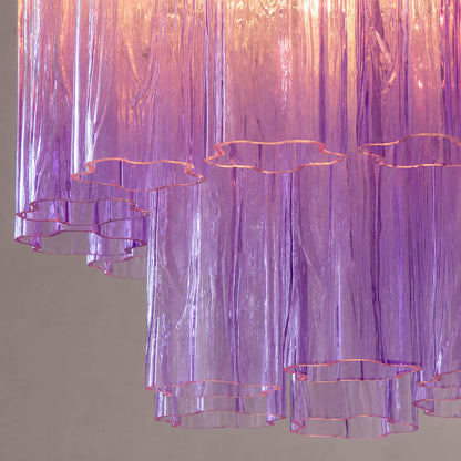 Close-up from below showing the star-shaped glass profile, thick edges, and realistic refraction. Minimal neutral background.