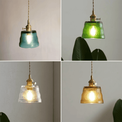 Nordic Cup pendant lights four colors green clear amber blue collection