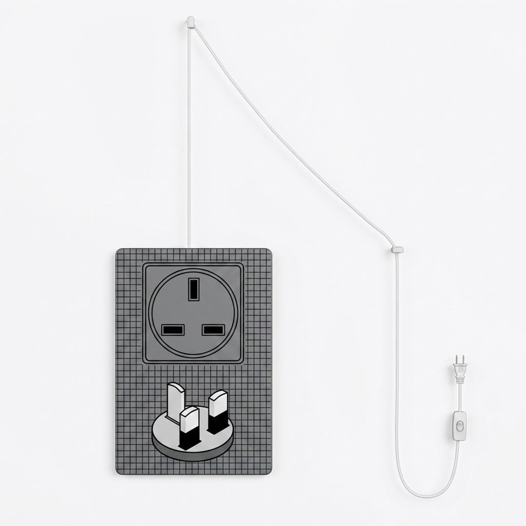 Stuberlighting 196-inch plug-in pendant light cord with on/off switch, ideal for swag lamps.