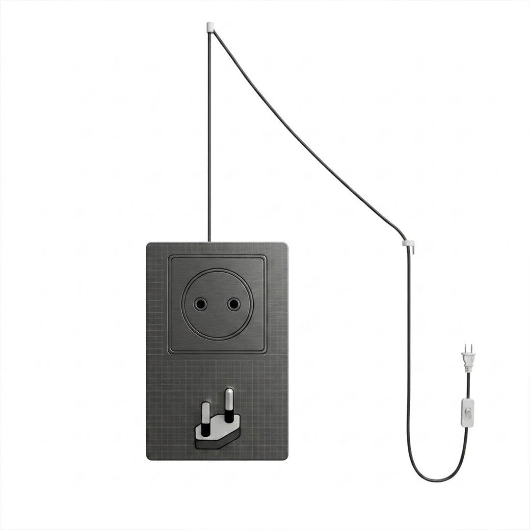 Stuberlighting 196-inch plug-in pendant light cord with on/off switch, ideal for swag lamps.