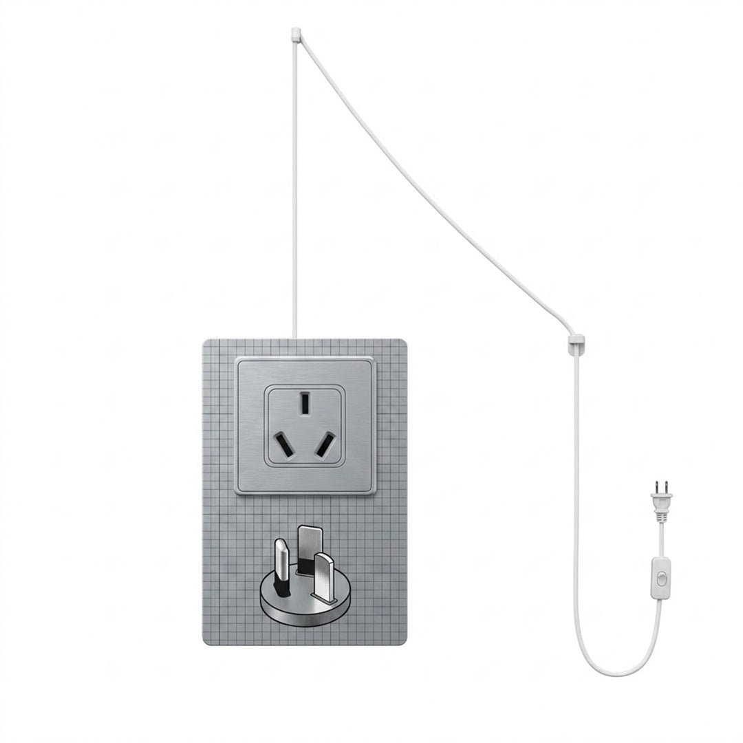 Stuberlighting 196-inch plug-in pendant light cord with on/off switch, ideal for swag lamps.